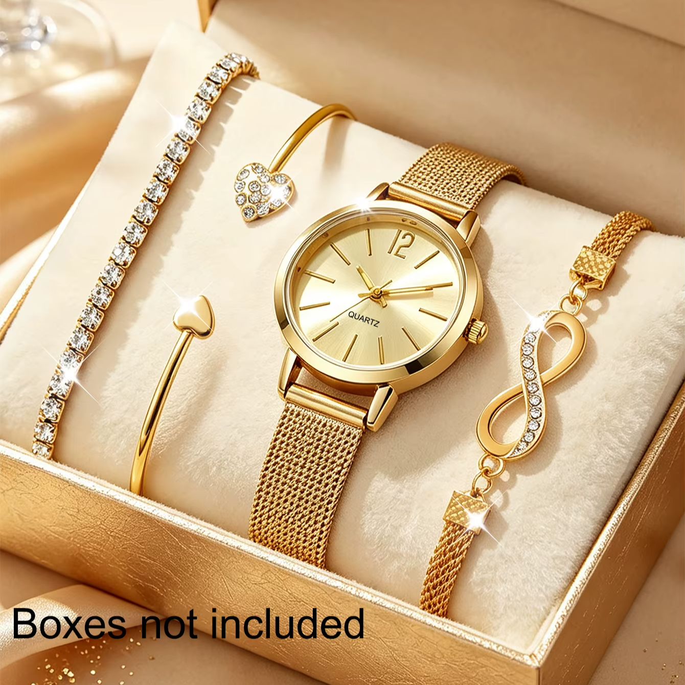 Luxury Watch Gift For Her - Conjunto de 4 peças de relógios