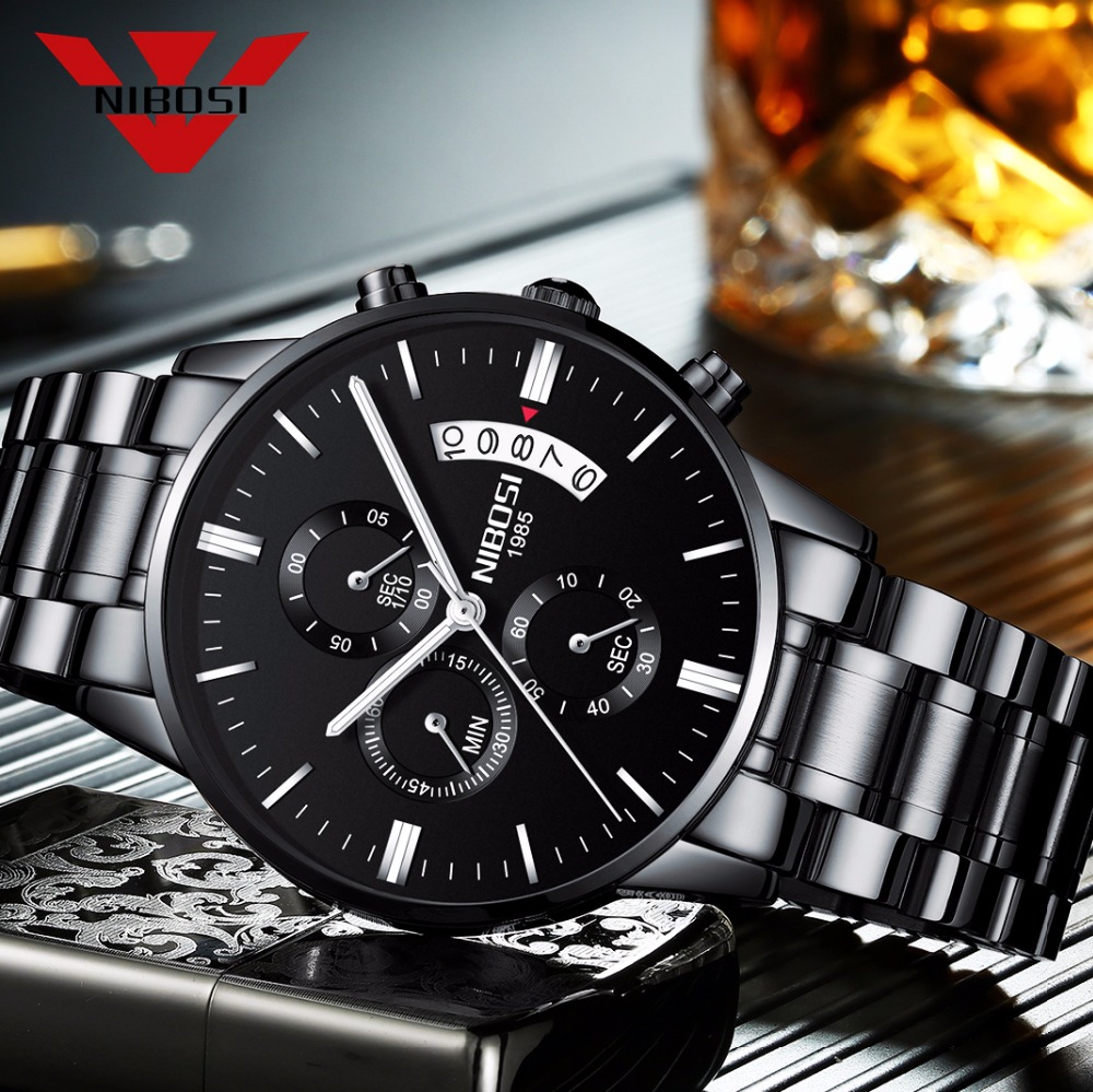 Nibosi aço inoxidável preto re - Luxury Watch Magazine avaliação e preço