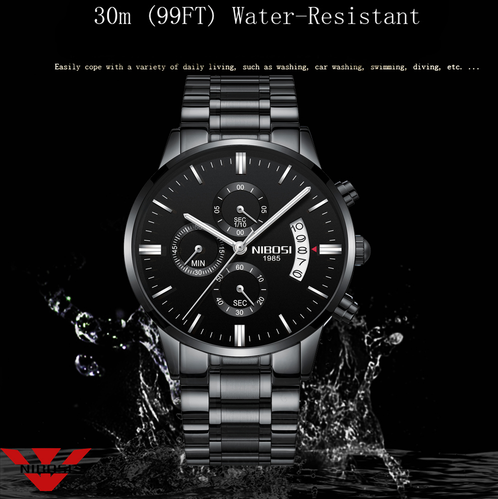 Nibosi aço inoxidável preto re - Luxury Watch Magazine avaliação e preço
