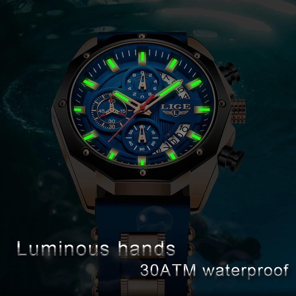 LIGE Moda Homens Relógios Top  - Luxury Watch Magazine avaliação e preço