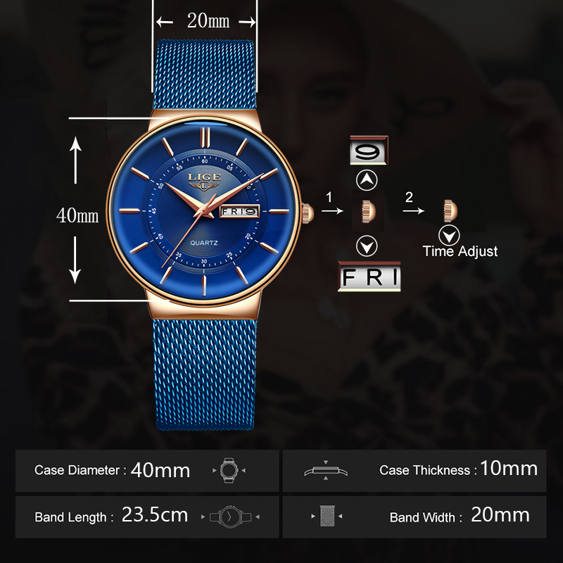 Relógios Femininos LIGE, Marca - Luxury Watch Top 10 avaliação e preço